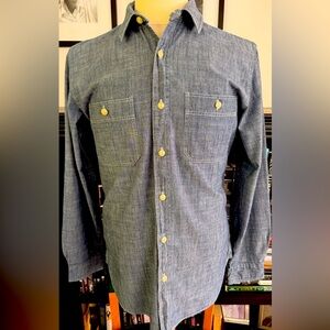 Blue Chambray Work Shirt by J. Crew. Medium Size. Excellent Condition.